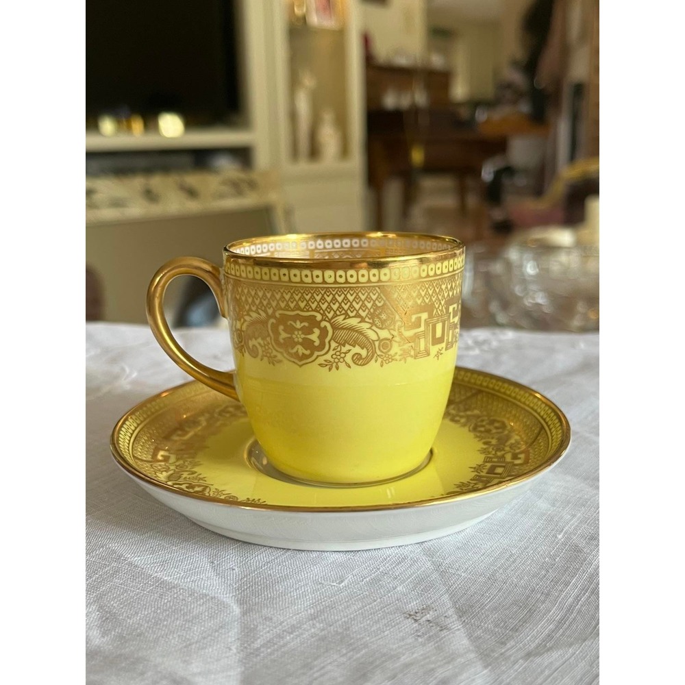 Cauldon China England Yellow Coffee Demitasse for Ovington Bros New York